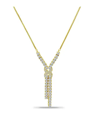 Macy's Cubic Zirconia Infinity Frontal Drop Adjustable Necklace (6.6 ct. t.w.) 18K Sterling Silver or