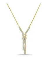 Macy's Cubic Zirconia Infinity Frontal Drop Adjustable Necklace (6.6 ct. t.w.) 18K Sterling Silver or