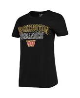 Women's Concepts Sport Black, Heathered Charcoal Washington Commanders Quest T-shirt and Pants Sleep Set