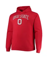 Men's Champion Scarlet Ohio State Buckeyes Big and Tall Arch Over Logo Powerblend Pullover Hoodie