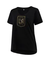 Women's 5th & Ocean by New Era Black Lafc Plus Size Athletic Baby V-Neck T-shirt