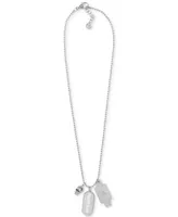 Philipp Plein Stainless Steel Logo Tag Multi-Charm Pendant Necklace, 29-1/3" + 2-3/4" extender