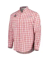 Men's Columbia Scarlet Ohio State Buckeyes Super Tamiami Omni-Wick Long Sleeve Button-Down Shirt