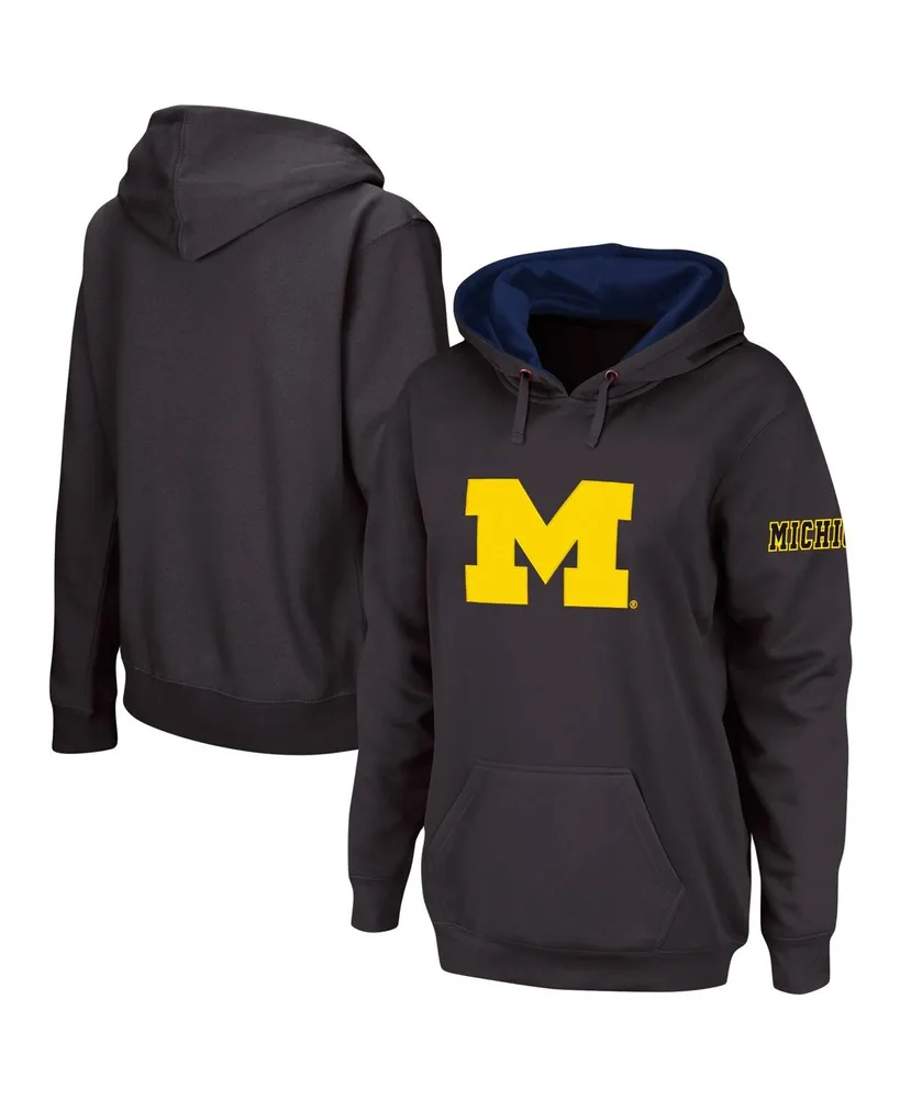 Women's Charcoal Michigan Wolverines Team Big Logo Pullover Hoodie