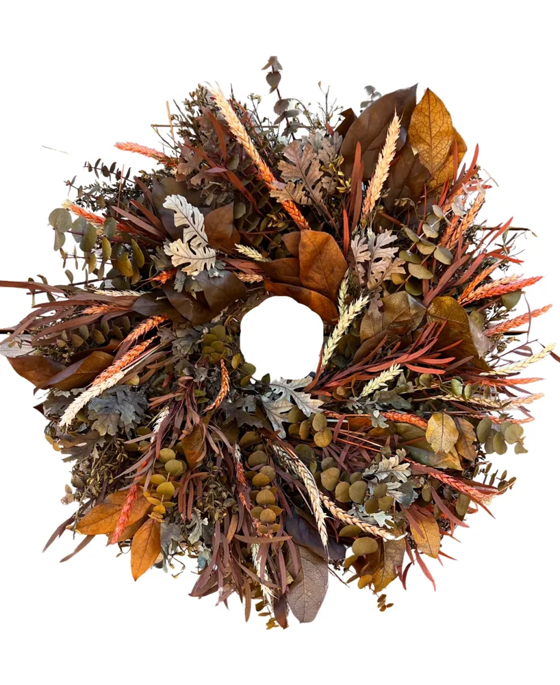 GreenishBlu Sunset Real Preserved Fall Wreath, 24"