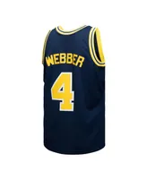 Men's Mitchell & Ness Chris Webber Navy Michigan Wolverines Player Swingman Jersey