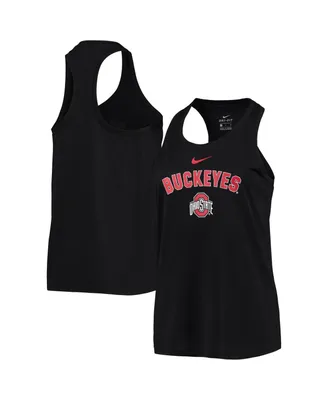 Women's Nike Black Ohio State Buckeyes Arch and Logo Classic Performance Tank Top