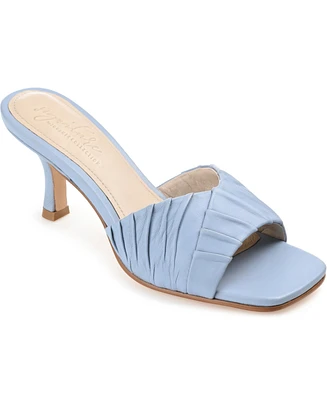 Journee Signature Women's Juliette Leather Open Toe Dress Sandals
