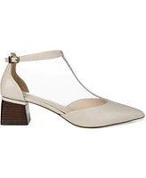 Journee Signature Women's Cameela Pointed Toe T Strap Block Heel Pumps