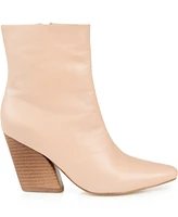 Journee Signature Women's Hydra Angular Stacked Heel Booties