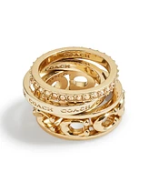 Coach Signature Openwork Ring Set, 3 Pieces