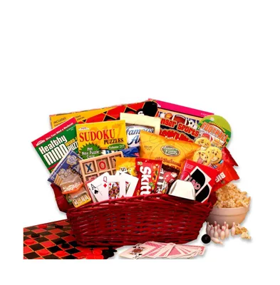Gbds Fun & Games Gift Basket - get well soon gifts for women - get well soon gifts for men - 1 Basket