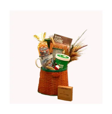 Gbds The Fisherman's Fishing Creel Gift Basket - fishing gift basket - 1 Basket