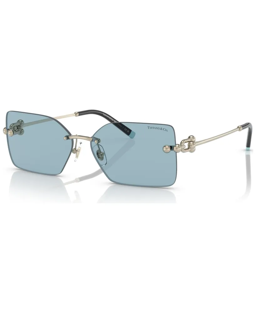 Tiffany and Co Silver Aviator Sunglasses with Blue Lens | TF 3049 B –  Sunglass Trend
