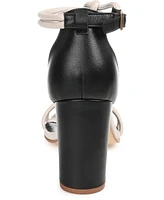 Journee Signature Women's Jettah Two-Toned Strappy Block Heel Sandals