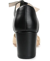 Journee Signature Women's Camille Two-Piece Block Heel Pumps