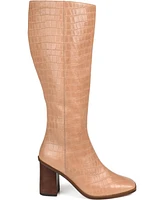 Journee Signature Women's Tamori Stacked Heel Knee High Boots