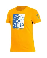 Women's adidas Gold St. Louis Blues Reverse Retro 2.0 Playmaker T-shirt