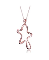 Genevive Classy Sterling Silver with Rhodium Plating Star Halo Necklace