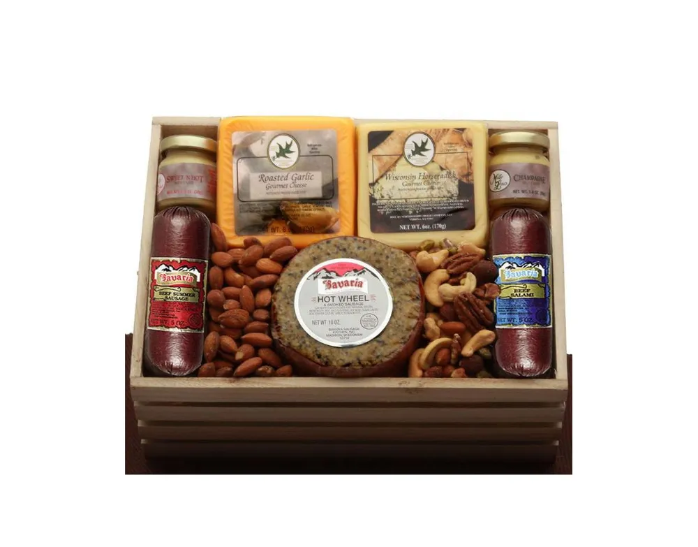 Gbds Premium Selections Meat & Cheese Gift Crate - meat and cheese gift baskets