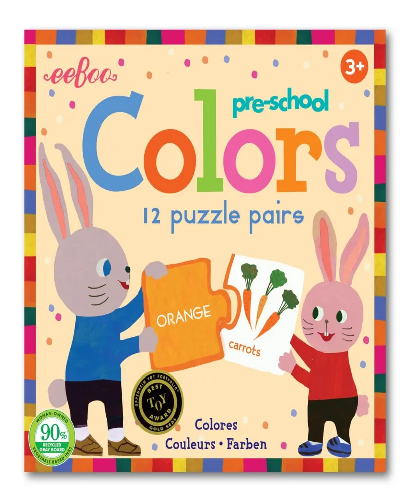 Eeboo Preschool Colors 12 Puzzle Pairs