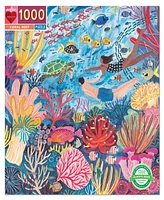 Eeboo Piece and Love Coral Reef 1000 Piece Square Adult Jigsaw Puzzle Set