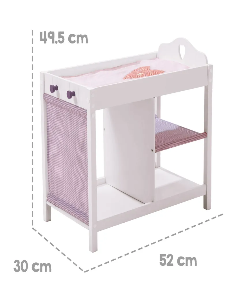 Roba-Kids Doll Bed Storage Fienchen White Purple Pink Multifunctional Doll Furniture Series Children's Pretend Play