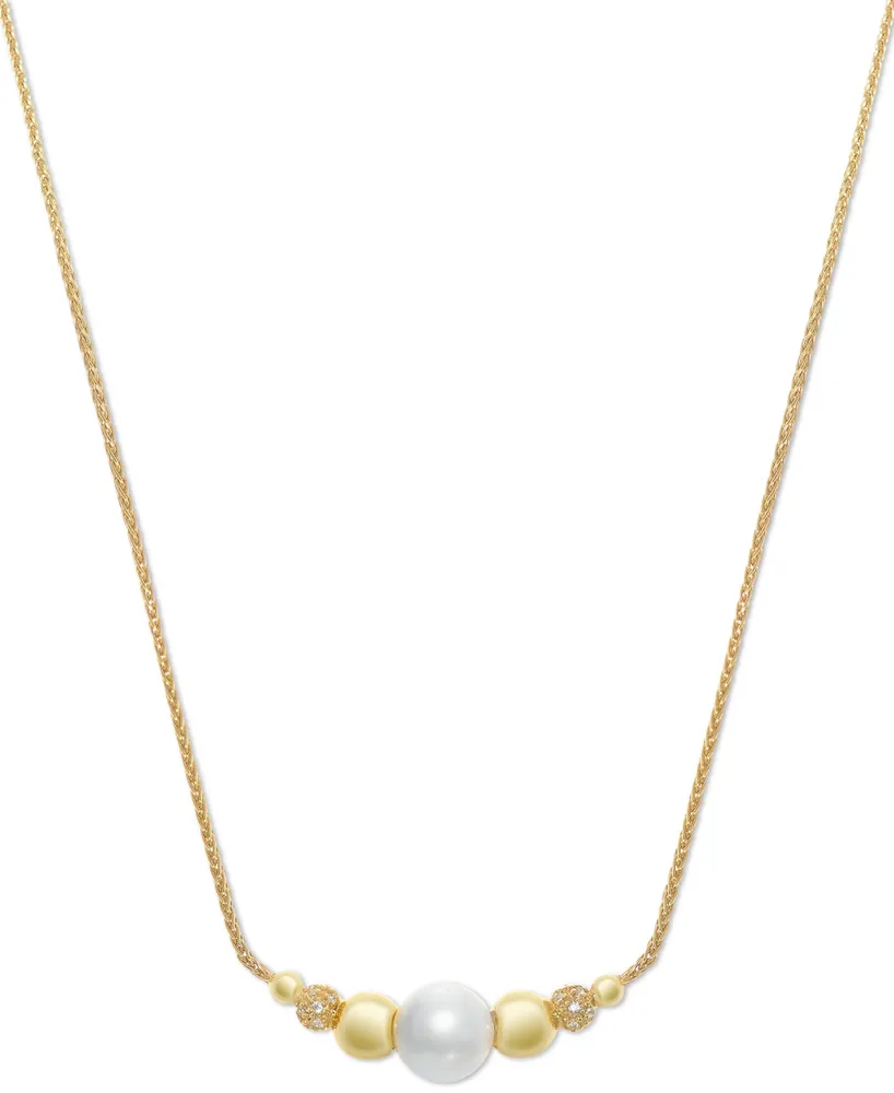 Pandora ME Slim Treated Freshwater Cultured Pearl Necklace, Gold plated