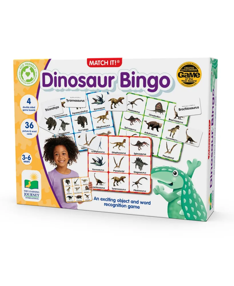 The Learning Journey Match It Bingo Dinosaurs Reading Game Set of 36 Picture Word Cards