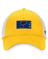 Men's Fanatics Gold, White St. Louis Blues Authentic Pro Rink Trucker Snapback Hat