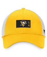 Men's Fanatics Gold, White Pittsburgh Penguins Authentic Pro Rink Trucker Snapback Hat