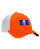 Men's Fanatics Orange, White New York Islanders Authentic Pro Rink Trucker Snapback Hat