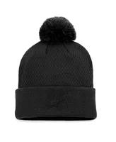 Women's Fanatics Black Dallas Stars Authentic Pro Road Cuffed Knit Hat with Pom