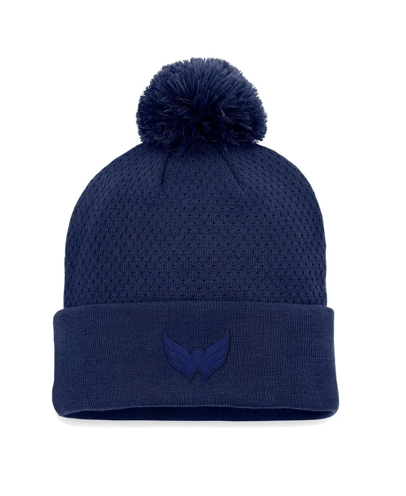 Fanatics Women's Fanatics Navy Washington Capitals Authentic Pro Road  Cuffed Knit Hat with Pom