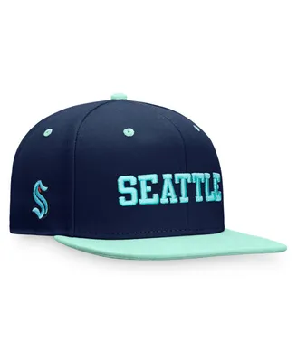 Men's Fanatics Deep Sea Blue, Light Blue Seattle Kraken Heritage City Two-Tone Snapback Hat