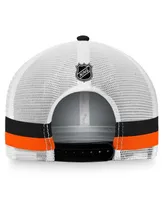 Men's Fanatics Orange, Black Philadelphia Flyers Breakaway Striped Trucker Snapback Hat