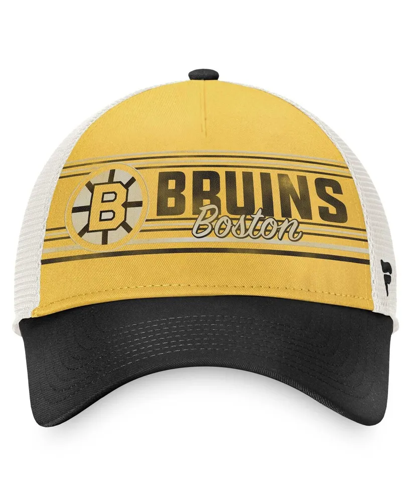 Men's Fanatics Gold, Black Boston Bruins True Classic Retro Trucker Snapback Hat