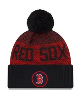 Men's New Era Navy Boston Red Sox Authentic Collection Sport Cuffed Knit Hat with Pom