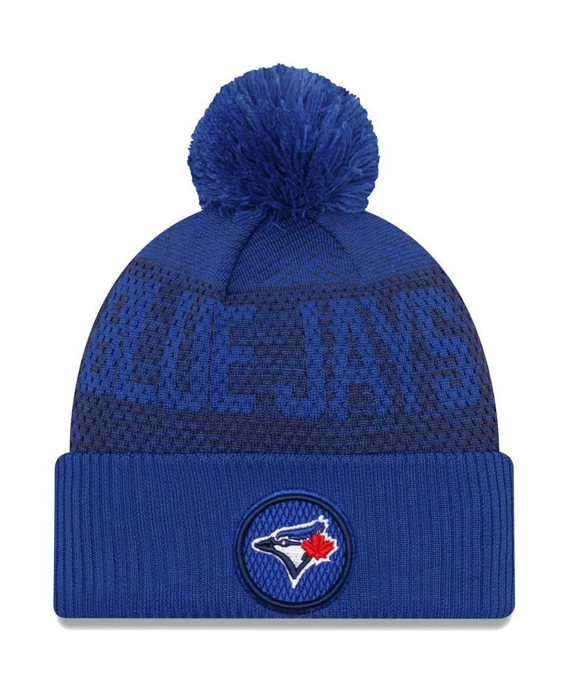 Men's New Era Royal Toronto Blue Jays Authentic Collection Sport Cuffed Knit Hat with Pom