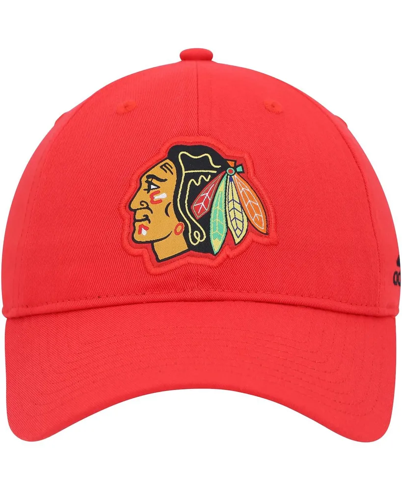 Men's adidas Red Chicago Blackhawks Primary Logo Slouch Adjustable Hat