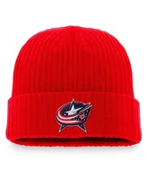 Men's Fanatics Red Columbus Blue Jackets Core Primary Logo Cuffed Knit Hat