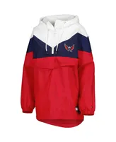 Women's Tommy Hilfiger Navy, Red Washington Capitals Staci Half-Zip Windbreaker Jacket