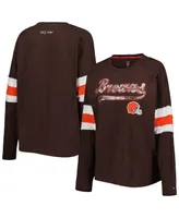 Women's Tommy Hilfiger Brown Cleveland Browns Justine Long Sleeve Tunic T-shirt