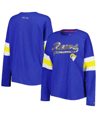 Women's Tommy Hilfiger Royal Los Angeles Rams Justine Long Sleeve Tunic T-shirt