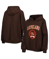 Women's Tommy Hilfiger Brown Cleveland Browns Becca Drop Shoulder Pullover Hoodie