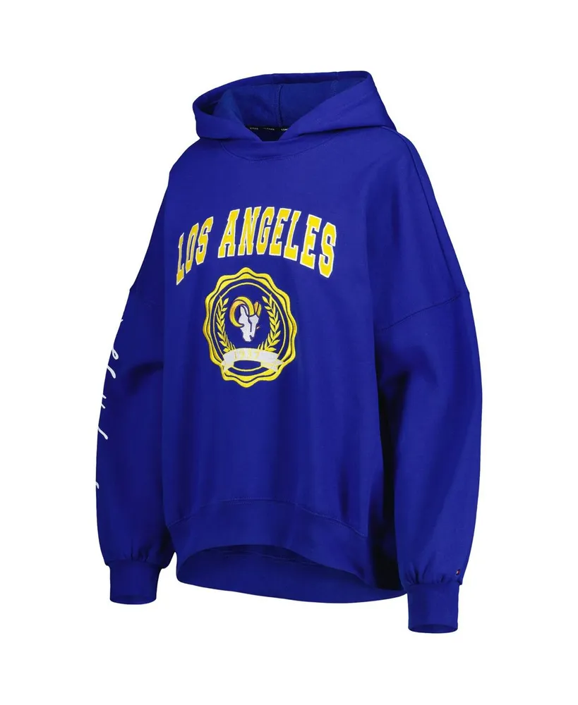 Women's Tommy Hilfiger Royal Los Angeles Rams Becca Drop Shoulder Pullover Hoodie