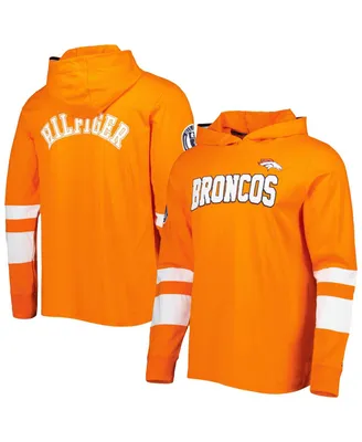 Men's Tommy Hilfiger Orange, White Denver Broncos Alex Long Sleeve Hoodie T-shirt