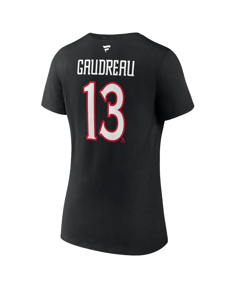 Women's Fanatics Johnny Gaudreau Black Columbus Blue Jackets Special Edition 2.0 Name and Number V-Neck T-shirt