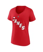 Women's Fanatics Sebastian Aho Red Carolina Hurricanes Special Edition 2.0 Name and Number V-Neck T-shirt