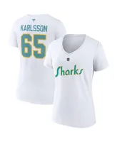 Women's Fanatics Erik Karlsson White San Jose Sharks Special Edition 2.0 Name and Number V-Neck T-shirt